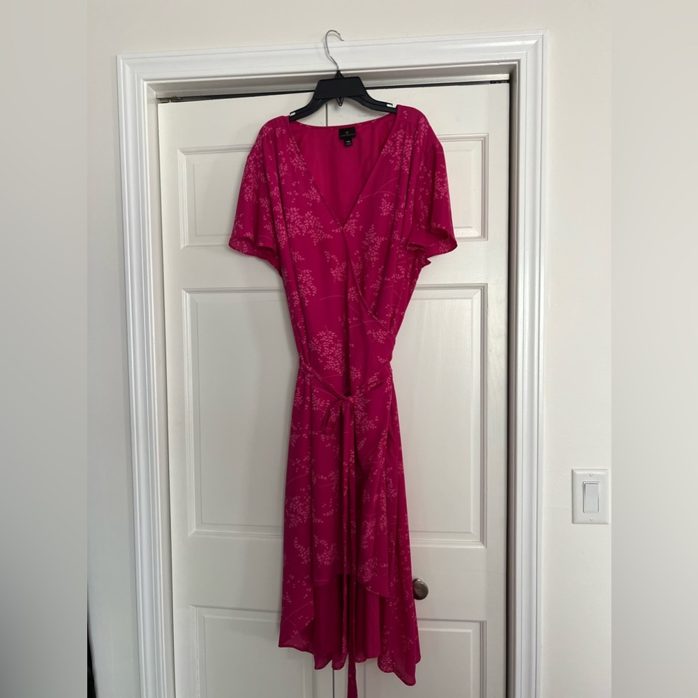 Pink wrap dress